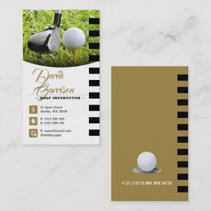 Golf Instructor   Professional Golf Lessons Gold Business Card
