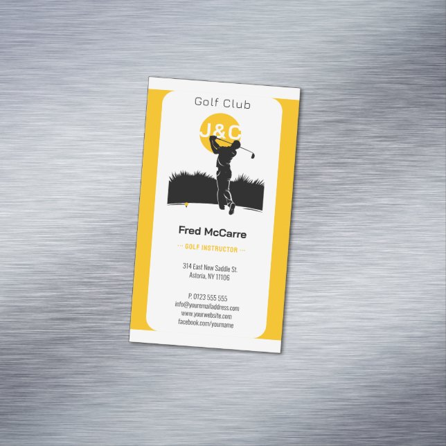 Golf Instructor | Professional Golf Lessons Magnetic Business Card (In Situ)