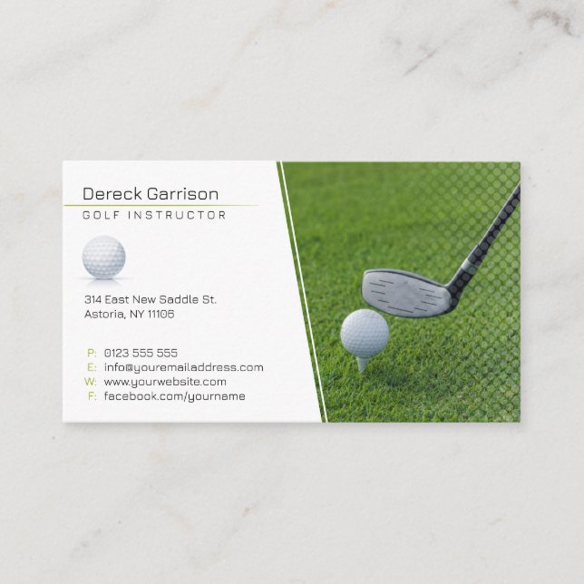 Golf Instructor | Professional Teacher Business Card (Front)