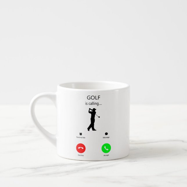 Golf Is Calling, Gift For Golfer, Golfer Gift Espresso Cup (Left)