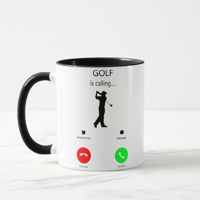 Golf Is Calling, Gift For Golfer, Golfer Gift Mug (Left)