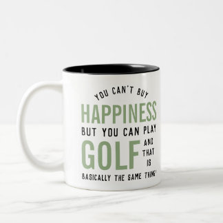 Golf is Happiness Funny Golf Lover Gifts Two-Tone Coffee Mug