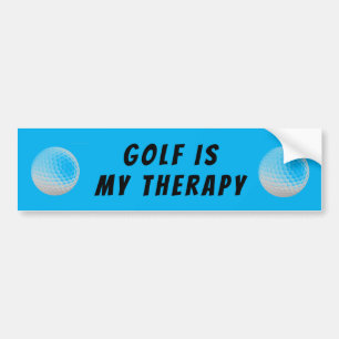 Golf is my Therapy blue Bumper Sticker