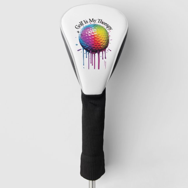 Golf Is My Therapy | Funny Golf Head Cover (Front)