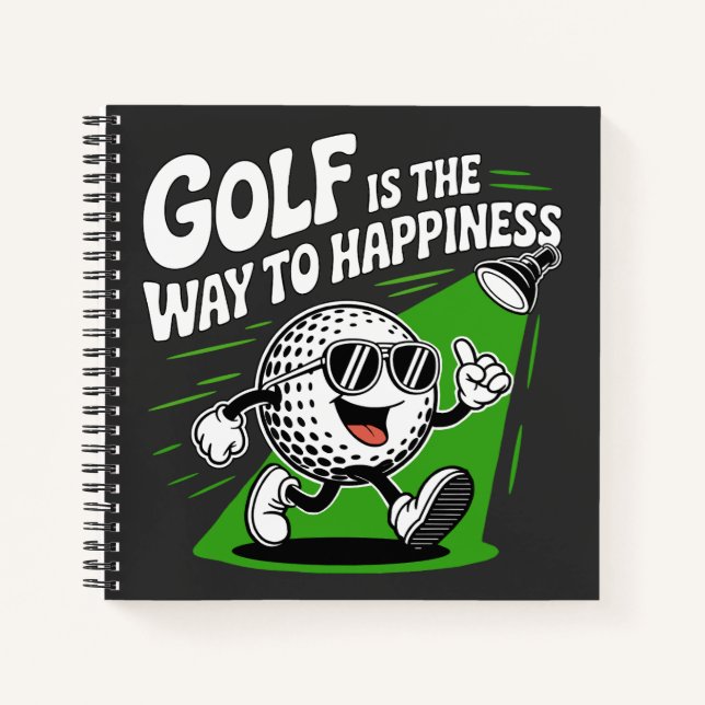 Golf is the way to happiness notebook (Front)