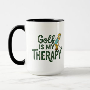 Golf Is Therapy Mug, Funny Golfer Coffee Gift Mug
