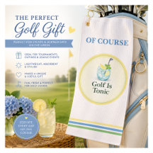 Golf Is Tonic Funny Golf Towel Gift for Golfers