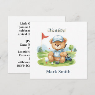 Golf It’s a Boy Baby Shower Paper Plates  Invitation