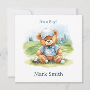 Golf It’s a Boy Baby Shower Paper Plates Invitation