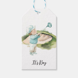 Golf  It's Boy for Baby Shower   Gift Tags