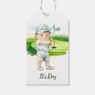 Golf  It's Boy for Baby Shower   Gift Tags