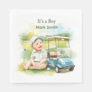 Golf It's Boy for Baby Shower Napkin