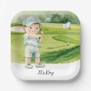 Golf It's Boy for Baby Shower Paper Plate