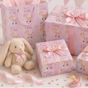 Golf It's GIRL  Golfer baby pink theme watercolor Wrapping Paper