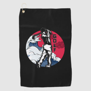 Golf Japanese Theme Golfer Towel