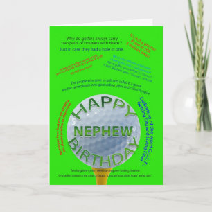 Golf Jokes birthday card for Nephew