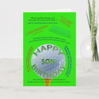 Golf Jokes birthday card for son