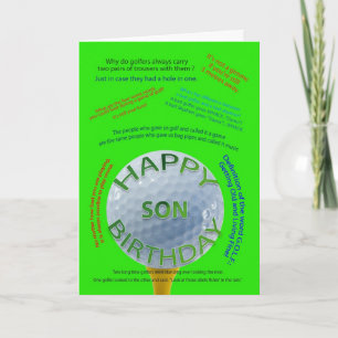 Golf Jokes birthday card for son