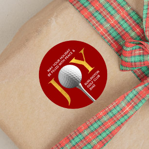 Golf Joy & Peace Christmas Classic Round Sticker