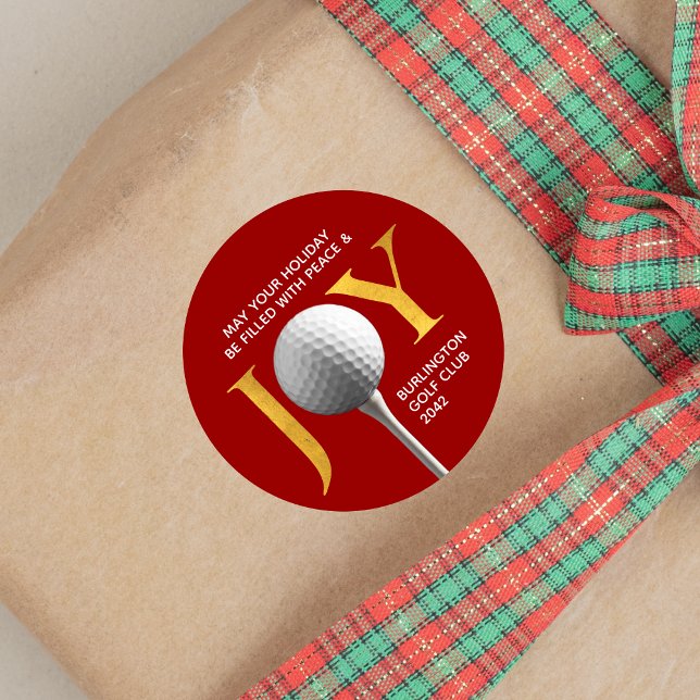 Golf Joy & Peace Christmas Classic Round Sticker (Creator Uploaded)