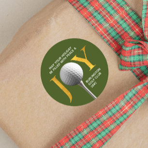 Golf Joy & Peace Christmas Classic Round Sticker