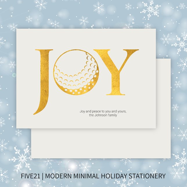 Golf Joy & Peace Flat Christmas Holiday Card (Creator Uploaded)