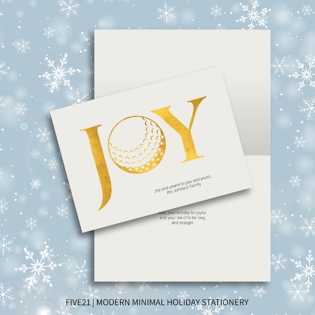 Golf Joy & Peace Folded Christmas Holiday Card (Creator Uploaded)