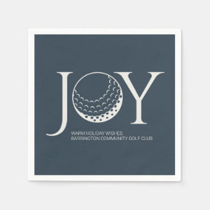 Golf Joy & Peace Navy Blue Christmas Napkin