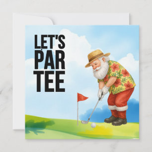 Golf July Christmas with Santa Claus Golfing Invitation