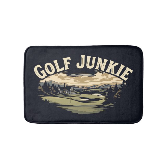 Golf Junkie Cute Cool Bathroom  Bath Mat (Front)
