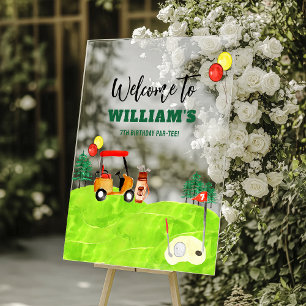 Golf Kids Birthday Par-Tee Welcome Acrylic Sign