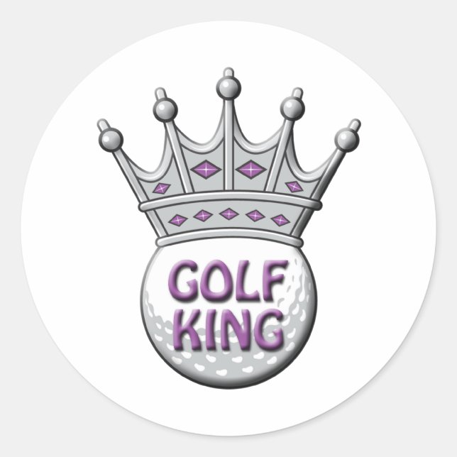 Golf King Father's Day Dadism Gift Classic Round Sticker (Front)