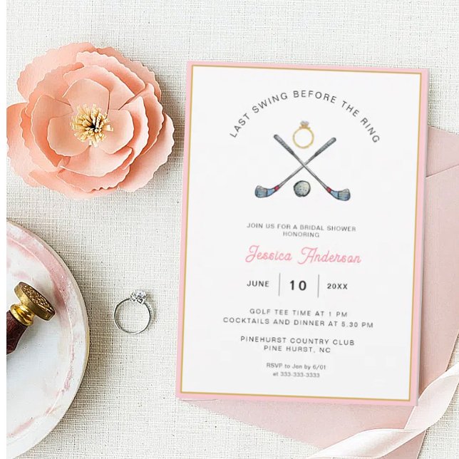 Golf "Last Swing before the Ring" Bridal Shower Invitation (Creator Uploaded)