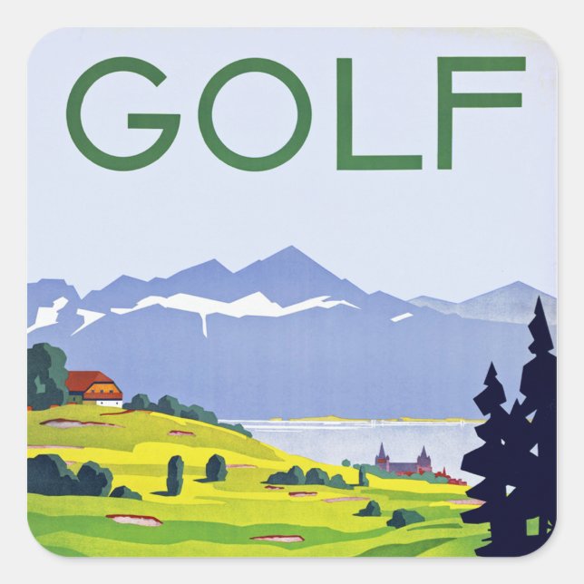 Golf ~ Lausanne Square Sticker (Front)