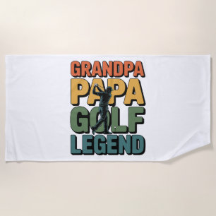 Golf Legend Grandpa Papa Beach Towel