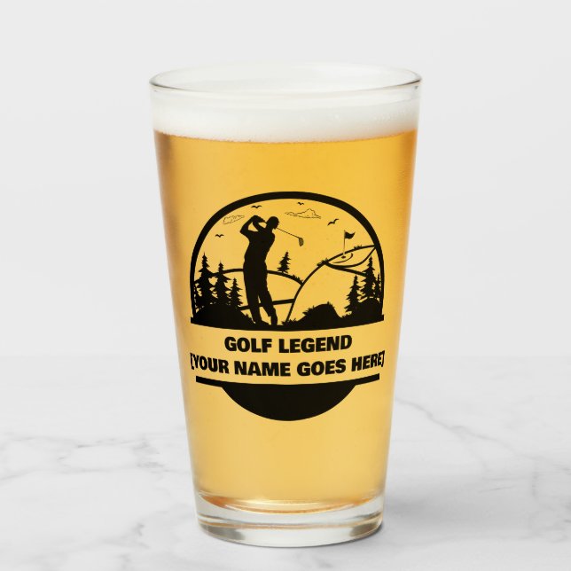 Golf Legend Personalised Beer Glass For Golfers (Front Filled)