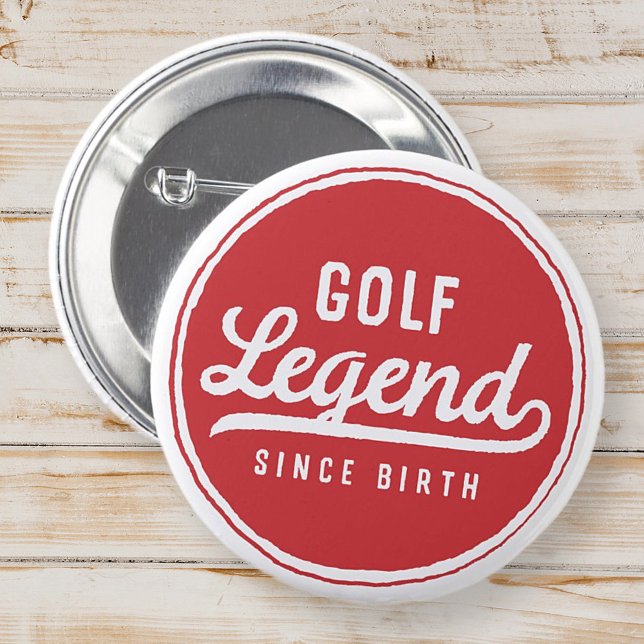 Golf Legend Since Birth Funny Modern Simple 6 Cm Round Badge (Creator Uploaded)