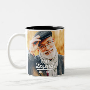 Golf Legend Since Birth Funny Modern Vintage Two-Tone Coffee Mug