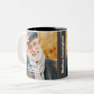 Golf Legend Since Birth Funny Modern Vintage Two-Tone Coffee Mug