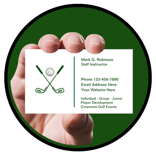Golf Lessons Logo Design Business Card (Creator Uploaded)