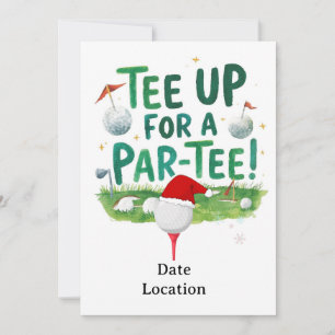 Golf Let’s Par tee for Christmas Invitation