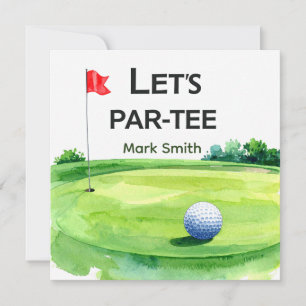 Golf Let’s Par-Tee Putting Green Party  Invitation
