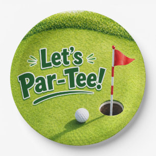 Golf Let’s Par-Tee Putting Green Party  Paper Plate