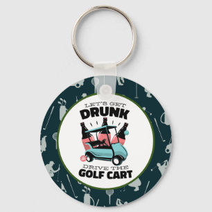 Golf Let’s Par tee with golf cart Key Ring
