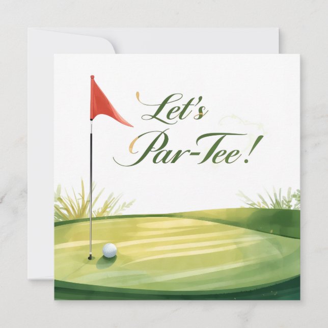 Golf Let’s Par tee with golf course Invitation (Front)