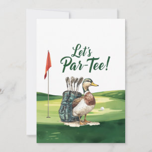 Golf Let’s Par tee with golf flag on green Invitation