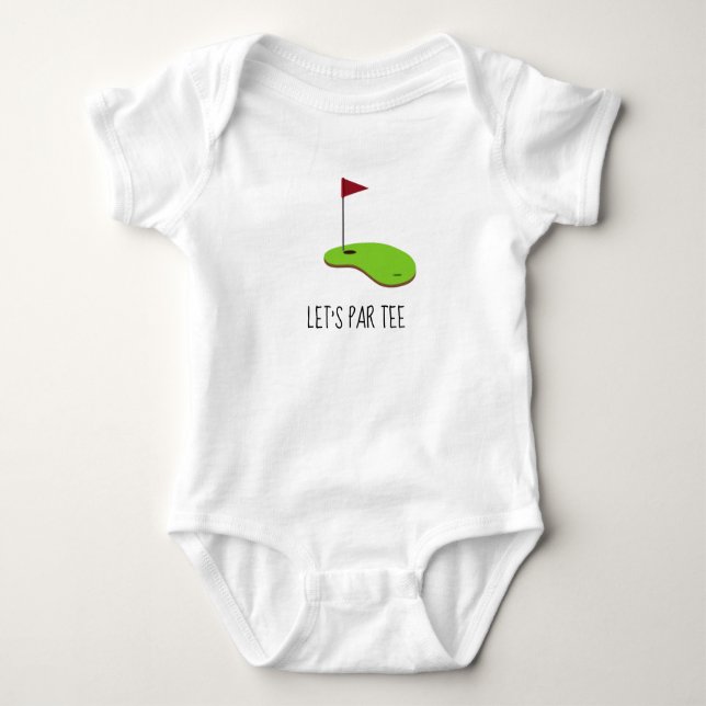 Golf Let’s Par tee with golf flag on green white  (Front)