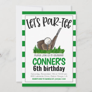 Golf Let's Par-tee Birthday Invitation