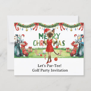 Golf Let's Par Tee Christmas Party for Golfer  Postcard
