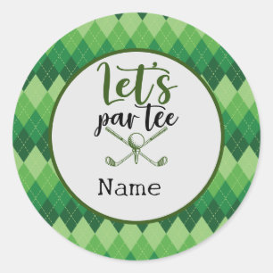 Golf  Let's Par Tee for Golfer Party   Classic Round Sticker